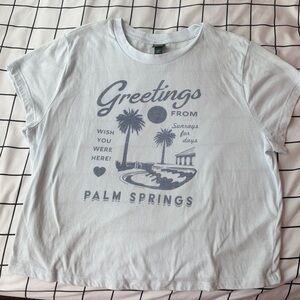 Light Blue Palm Springs Baby Tee Shirt, Woman’s Size XXL.